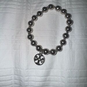 TORY BURCH silver beaded bracelet
